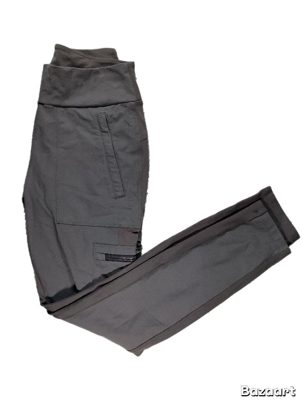 Athleta Headlands Hybrid Cargo Leggings Women’s 4 Gray Zip Pockets